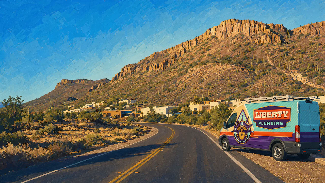Painted view of Cave Creek, Arizona