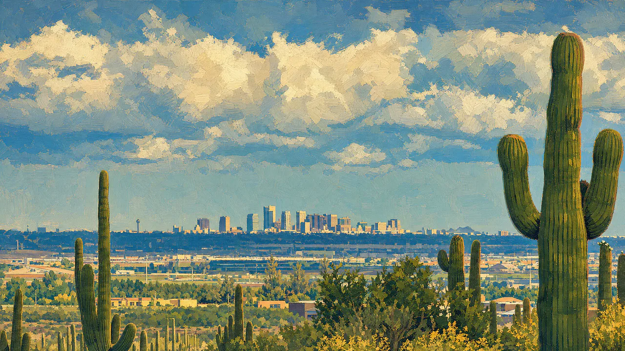Painting of the White Tank Mountains near Surprise, Arizona